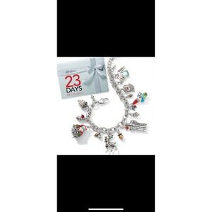 Brighton  Christmas Holiday Charm Bracelet Silver Santa Limoge  Gnome Sled Deer